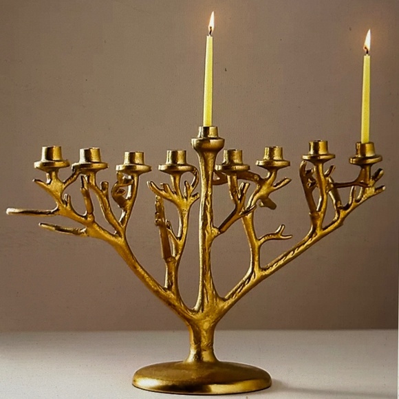 Anthropologie Gilded Branch Menorah - Picture 1 of 2